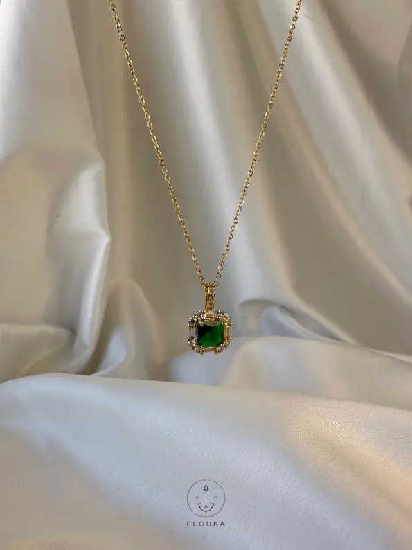 green square necklace