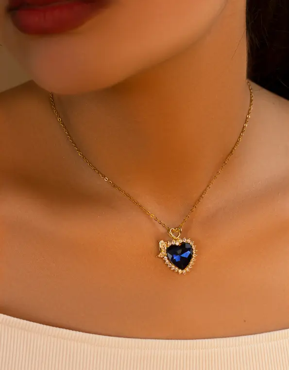 blue heart necklace