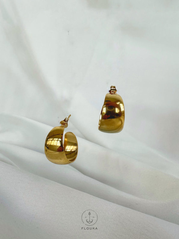 curve gold earrings