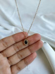 tiny royal black necklace