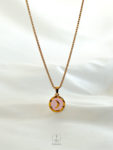 pink crescent necklace