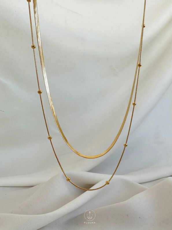 double layer balls necklace