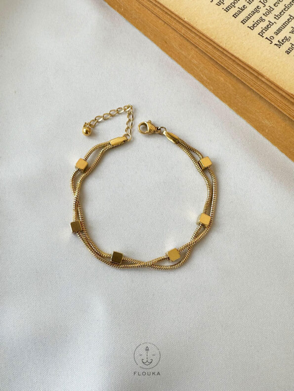 double layer gold bracelet