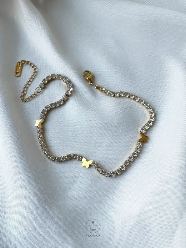 tennis butterfly anklet