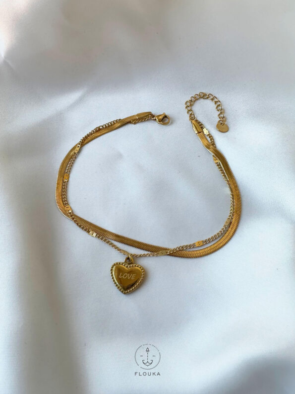 snake heart anklet