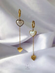 white heart earrings