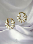 white peel earrings