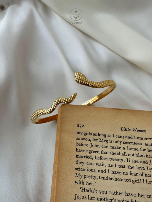 gold wavy snake bracelet