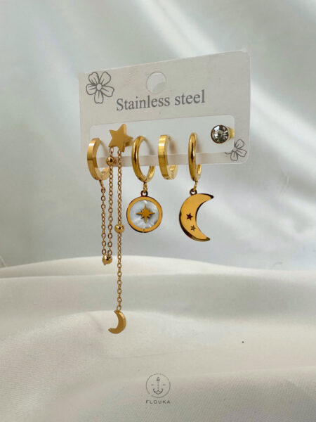 crescent moon card earrings