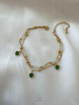 green heart anklet