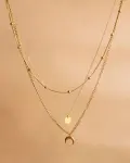 gold three layers necklace