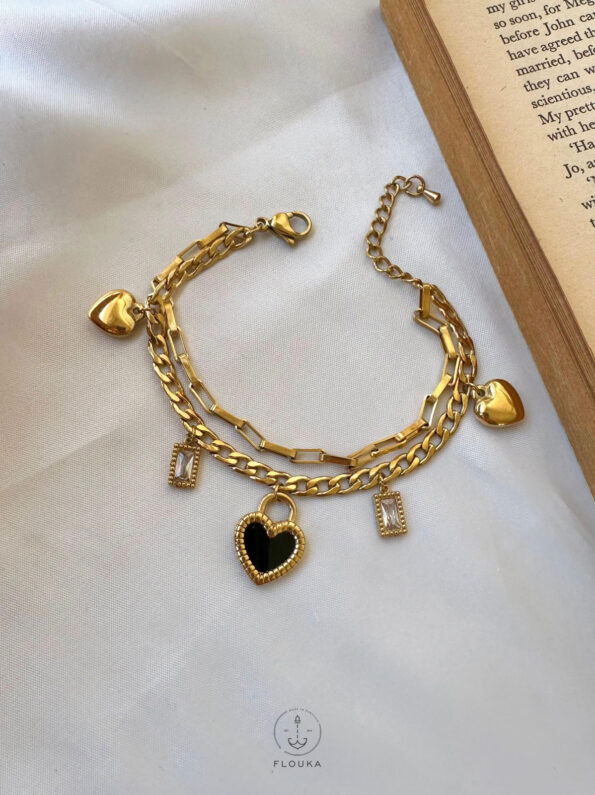 double face heart bracelet