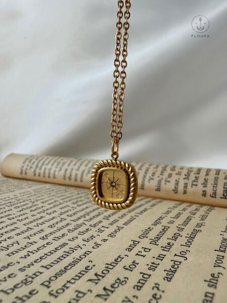 compass gold necklace