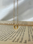 simple necklace letter O