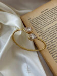 white crystal gold bracelet