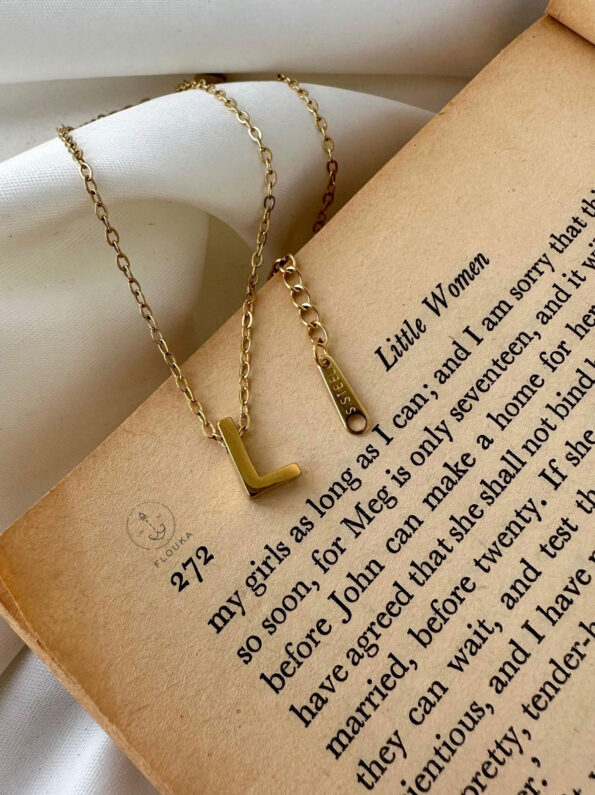 simple letter L necklace