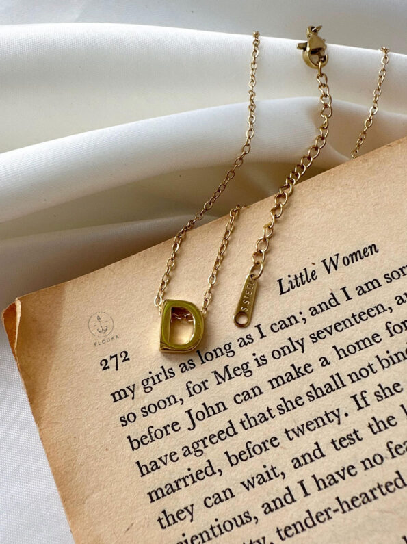 simple letter D necklace