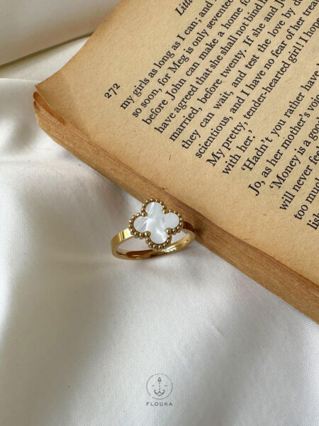 white vancleef ring