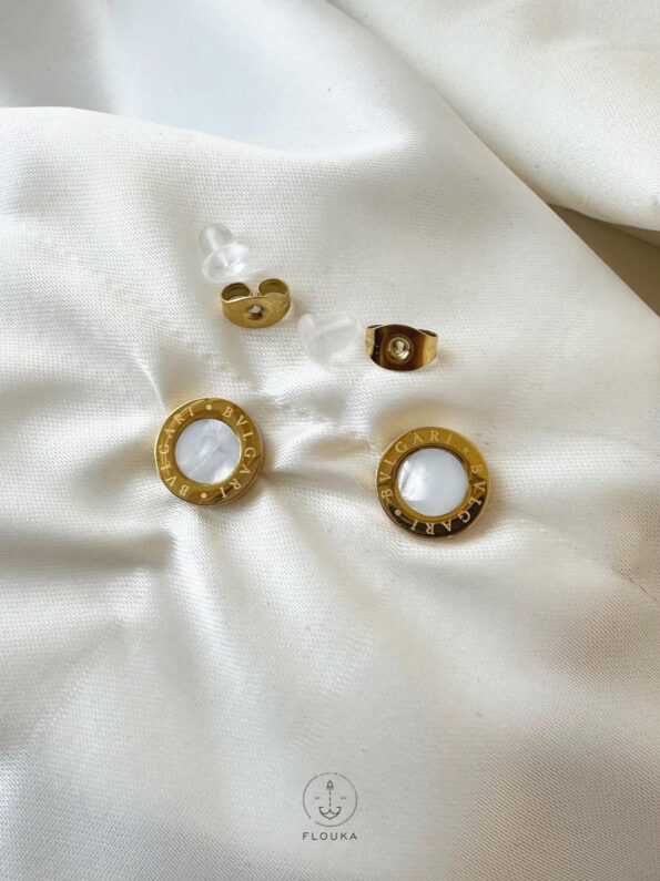 white bulgari earrings