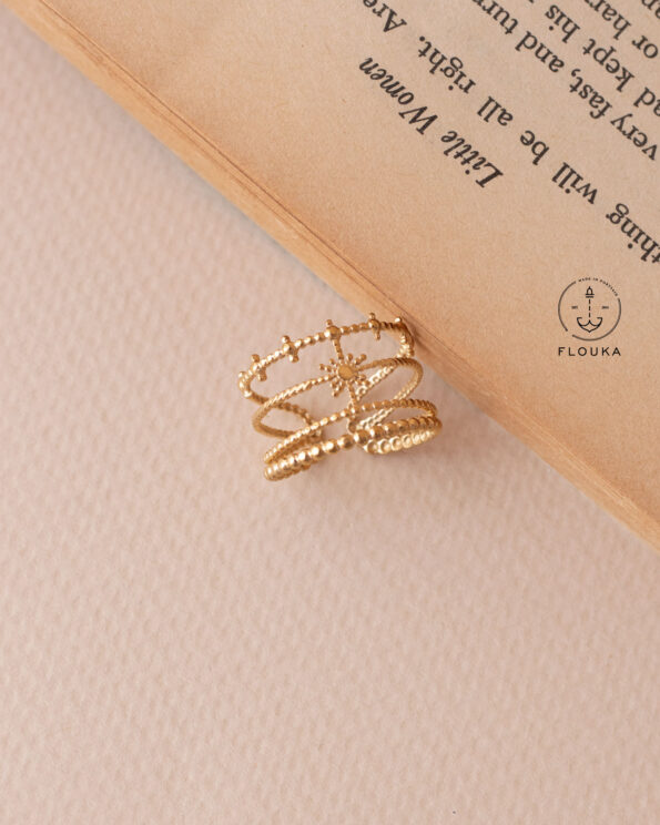 free size flexible gold ring