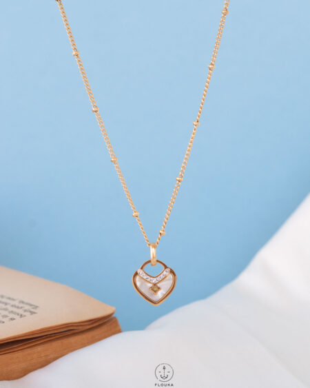 white heart necklace