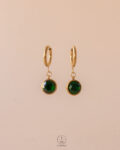 green circle earrings