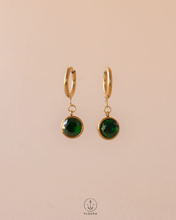 green circle earrings