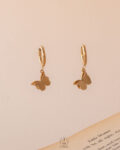 gold butterfly takka earrings