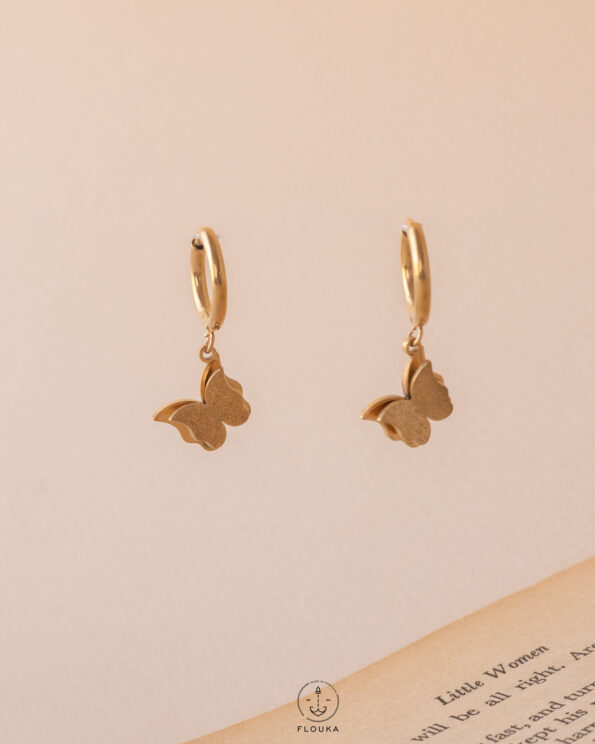 gold butterfly takka earrings