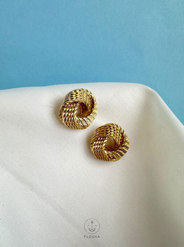 tie gold plated earrings