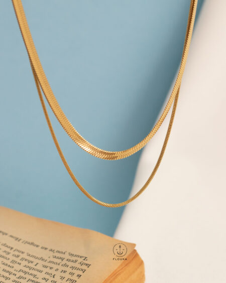 double layer gold necklace