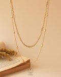 double layer gold necklace