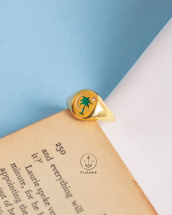 palm gold ring