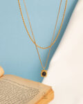 double layer black necklace