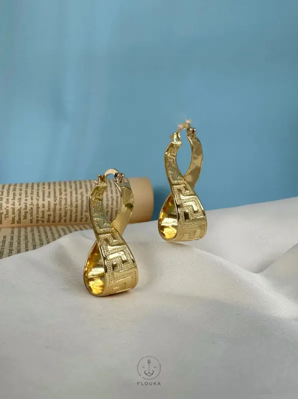 versace gold plated earrings set