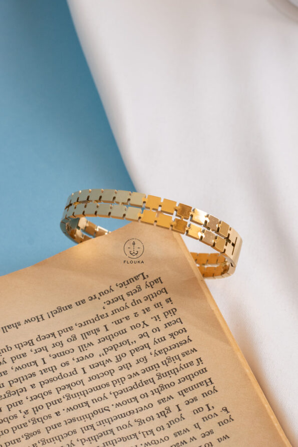 double square gold bracelet