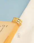 triple chain free size ring