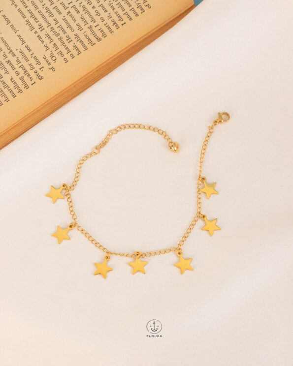 gold stars anklet