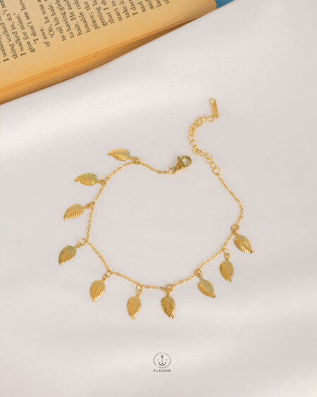 leaf gold anklet