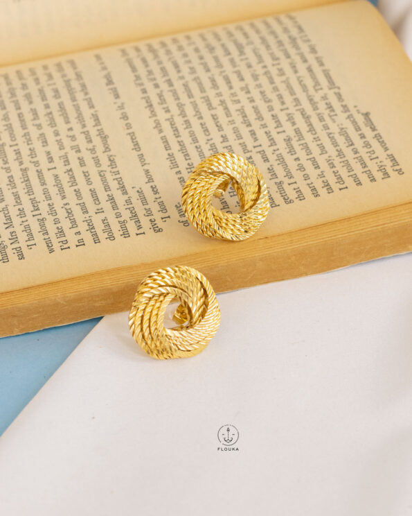 big tie gold plated earrings