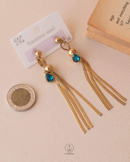 blue tail earrings