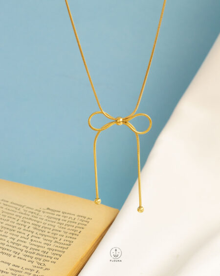 tie gold necklace