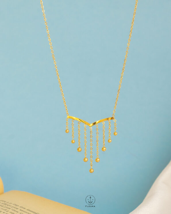 simple balls gold necklace