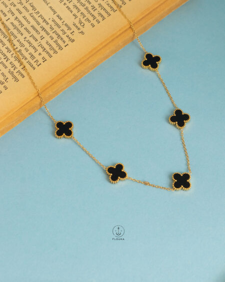 double face black vancleef necklace