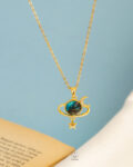 blue saturn necklace