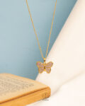 purple straus butterfly necklace