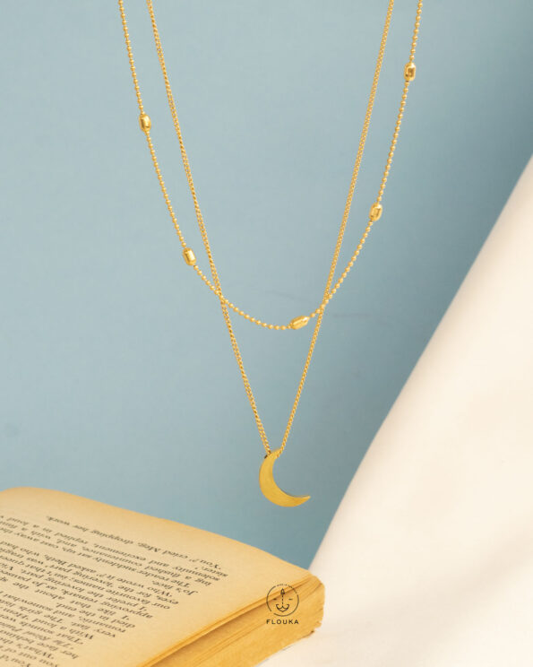 crescent gold necklace