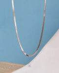 silver snake necklace 4 mm 60 cm