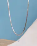 silver snake necklace 4 mm 60 cm