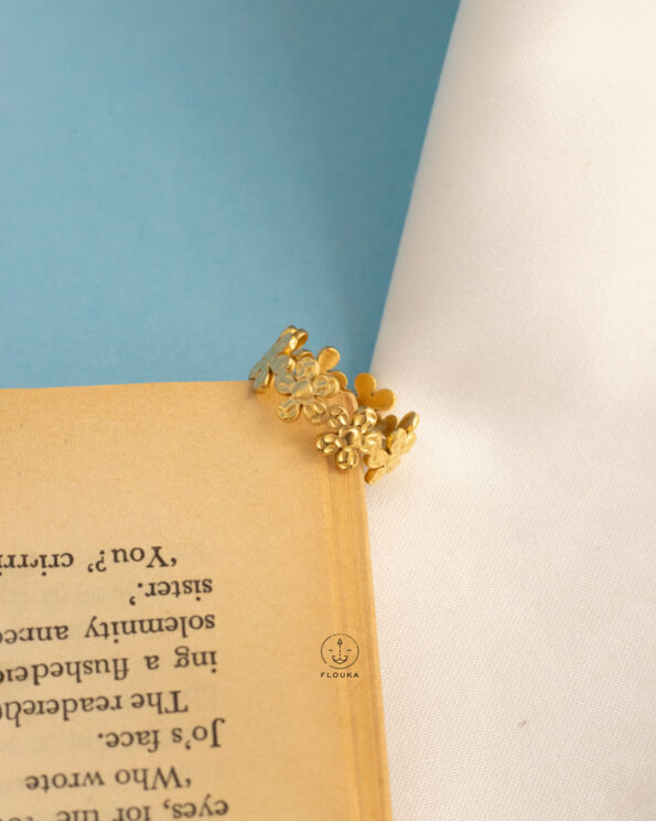 flower gold ring